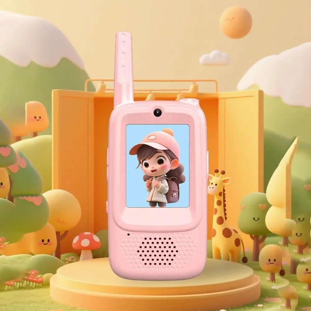 2PCS Schermo ad alta definizione Video per bambini Walkie Talkie Batteria ricaricabile Chiamata con un clic Video Walkie Talkie USB-C ricaricabile