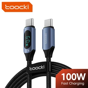 Toocki Kabel USB C 100W untuk Samsung ke 5A Tampilan Digital LED Kabel TypeC Berkecepatan Tinggi untuk Xiaomi POCO Huawei Kabel Data Pengisi Daya USB 8 penjualan terbaik xiaomi mi notebook pro - №