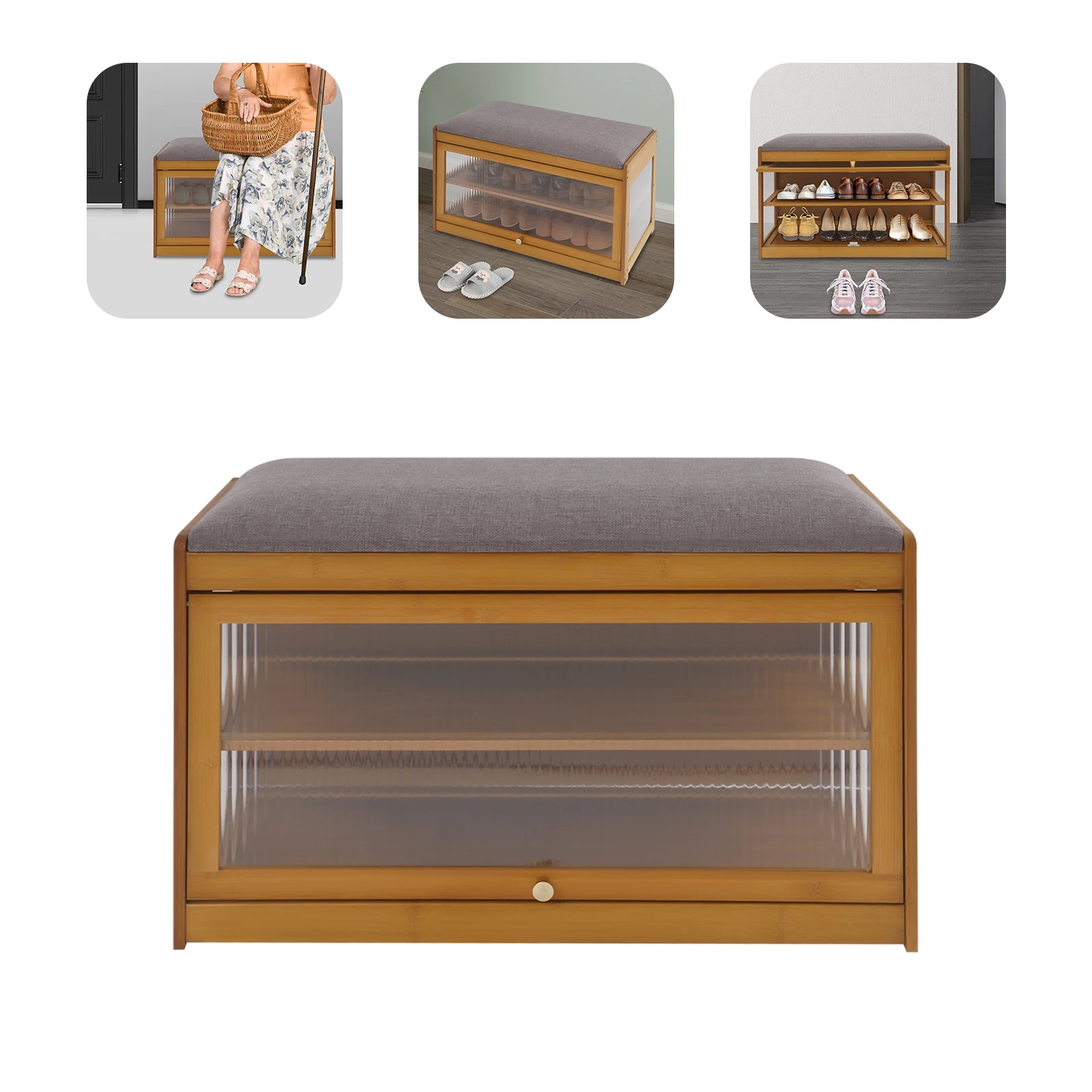 

Складной настенный табурет - табурет для переобувания из тика/белого дерева, ультратонкая ДСП 15 мм, нагрузка до 150 кг, толщина в сложенном виде 7,5 см