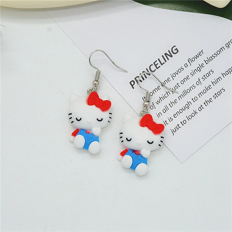 Hello Kitty Ear Studs Sanrio Pochacco Kero Kero Keroppi Kawaii Lovely Girl Fashion Specific Character Ear Pendants Gifts Jewelry