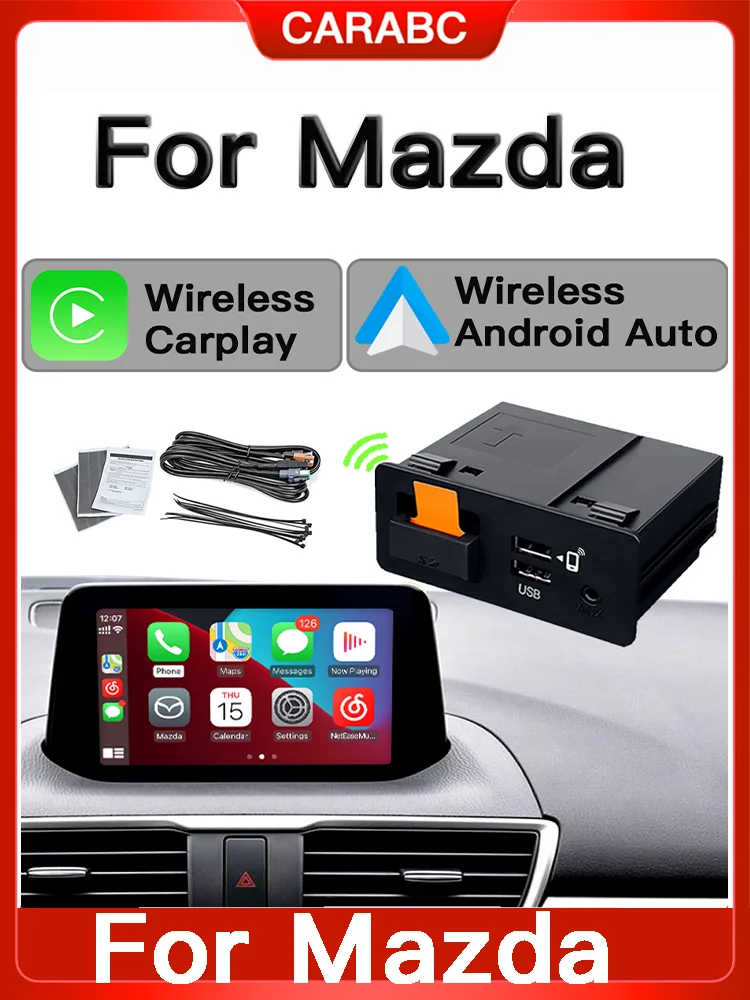 P2 Bedraad of P3 Draadloze Carplay Android auto Adapter Voor Retrofit Mazda 2 3 6 CX3 CX5 CX8 MX5 USB HUB Kit TK78669U0C 00008fz34 - afbeelding 2