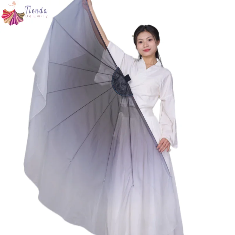 2 pz Ventaglio Lisca di Pesce Velo Apertura Danza Puntelli di Scena Prestazioni Personalizzato Sfumatura di Colore Culto Lode Morbido Chiffon Grandi Ventagli 85 cm