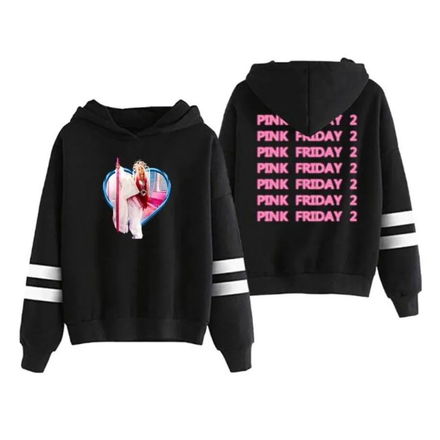 Rapper Nicki Minaj Pink Friday 2 Album Oversized Hoodie Women Men Harajuku Sweatshirt Streetwear Hip Hop Pullover Hooded Jacket