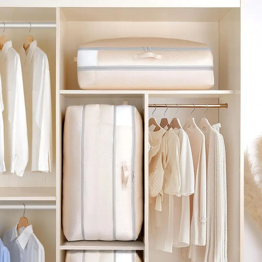 Storage Bag Large Capacity Bedding Storage Bags Ultra Space Saving Self Compression Organizer, Washable Compression Bags for Sto