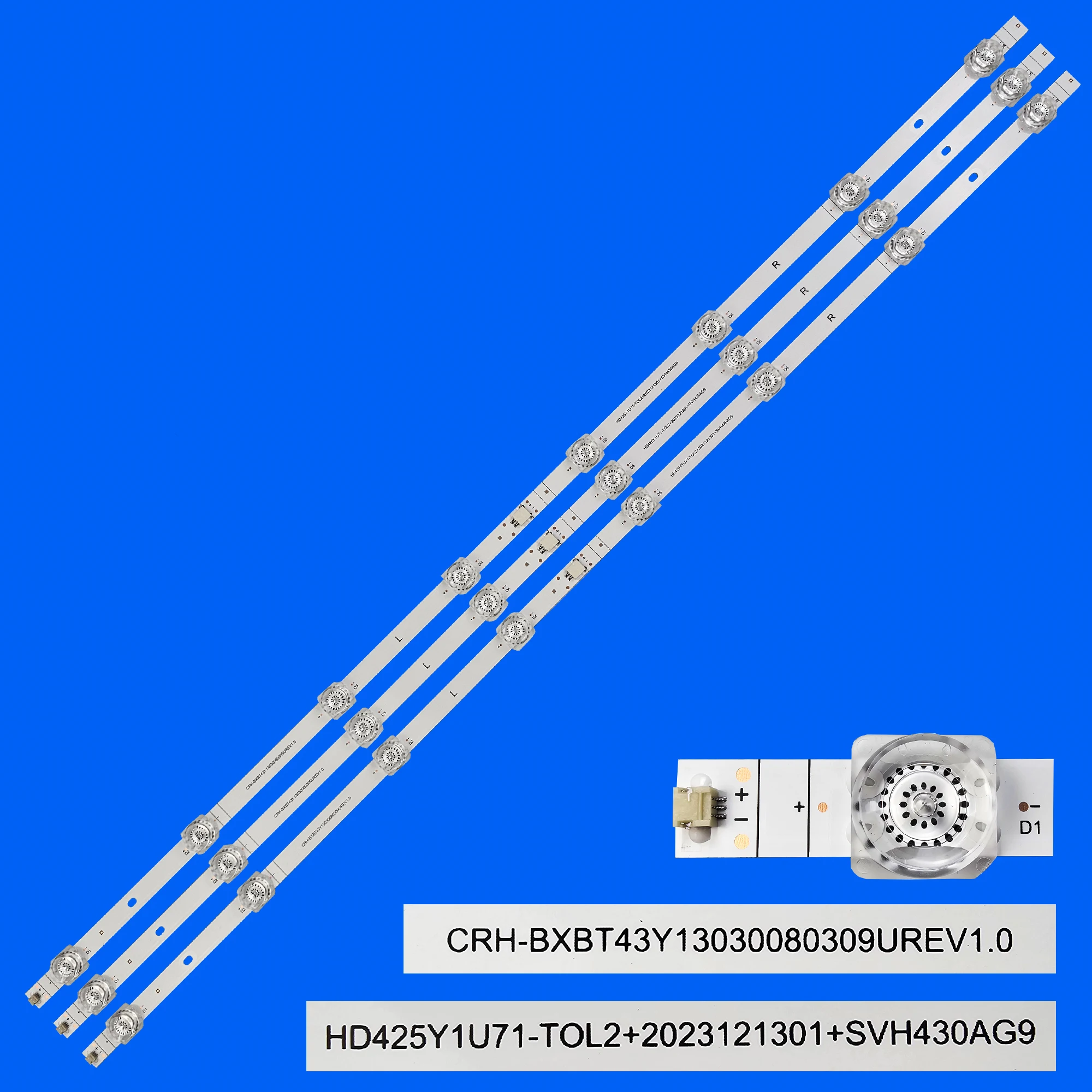 Zestaw 1/5/10 listwa oświetleniowa LED dla 43A6G 43A6GV 43A7GV 43A6H CRH-BXBT43Y13030080309UREV1.0 HD425Y1U71-TOL2+2020092801+SVH430AG9