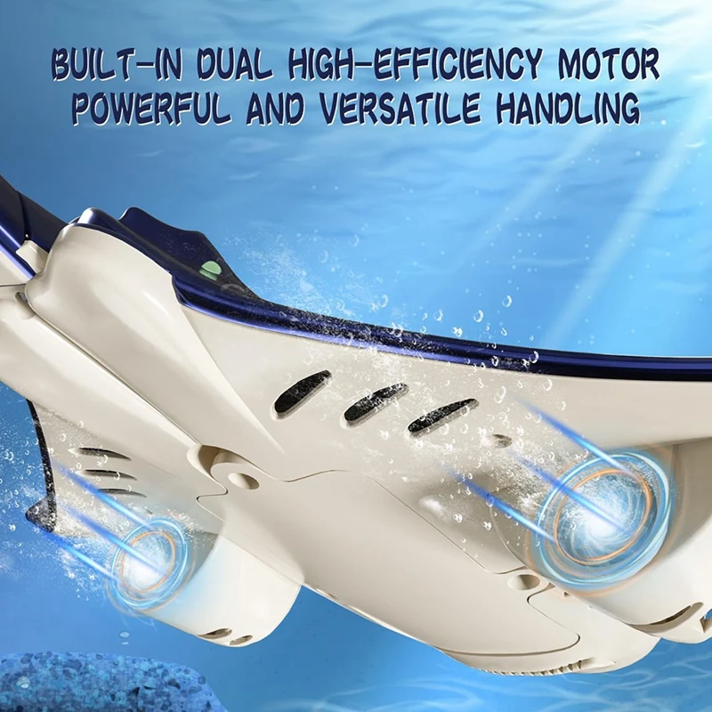 Jouet de plongée en bateau RC pour enfants, jouets d'eau légers pour piscine, bleu, poisson 1:18, 2.4G