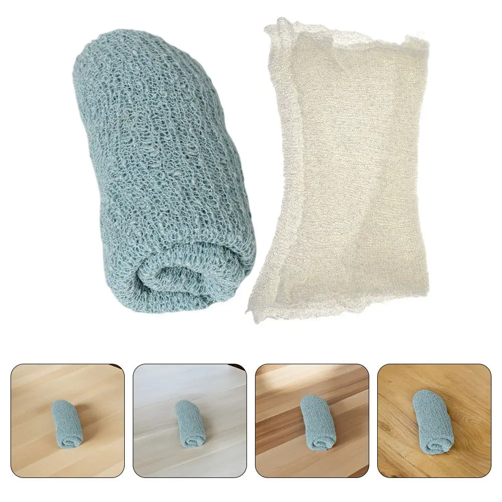 2Pcs Newborn Swaddle Blanket Photography Wrap Soft Stretchable Breathable Baby Props Infant Boys Girls Photoshoot