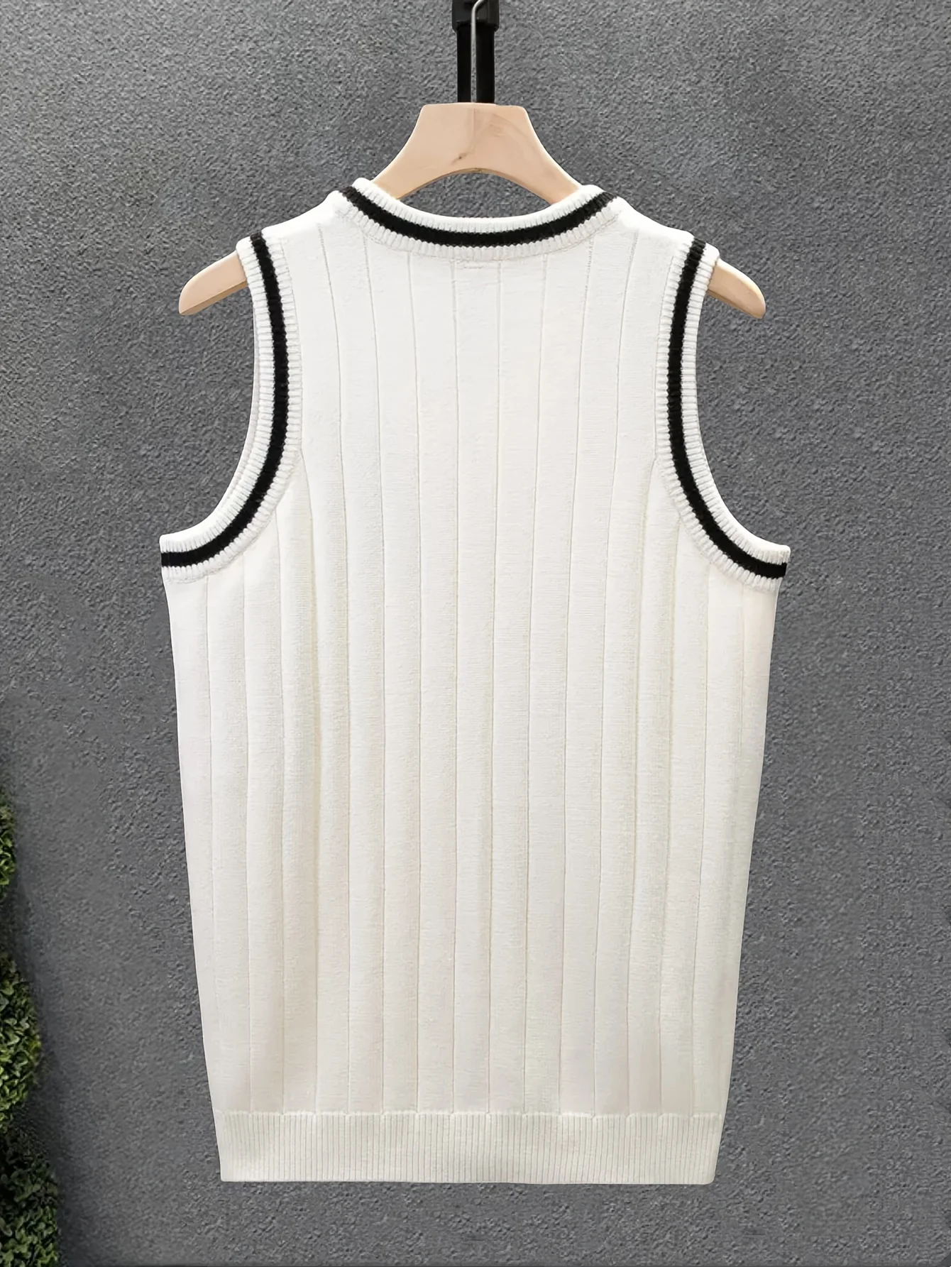 LVLAEA المال القديم الرجال مضلع مخطط الديكور الخريف الخريف تانك القمم أكمام الخامس الرقبة عادية الدافئة محبوك سترة سترة للرجال #2