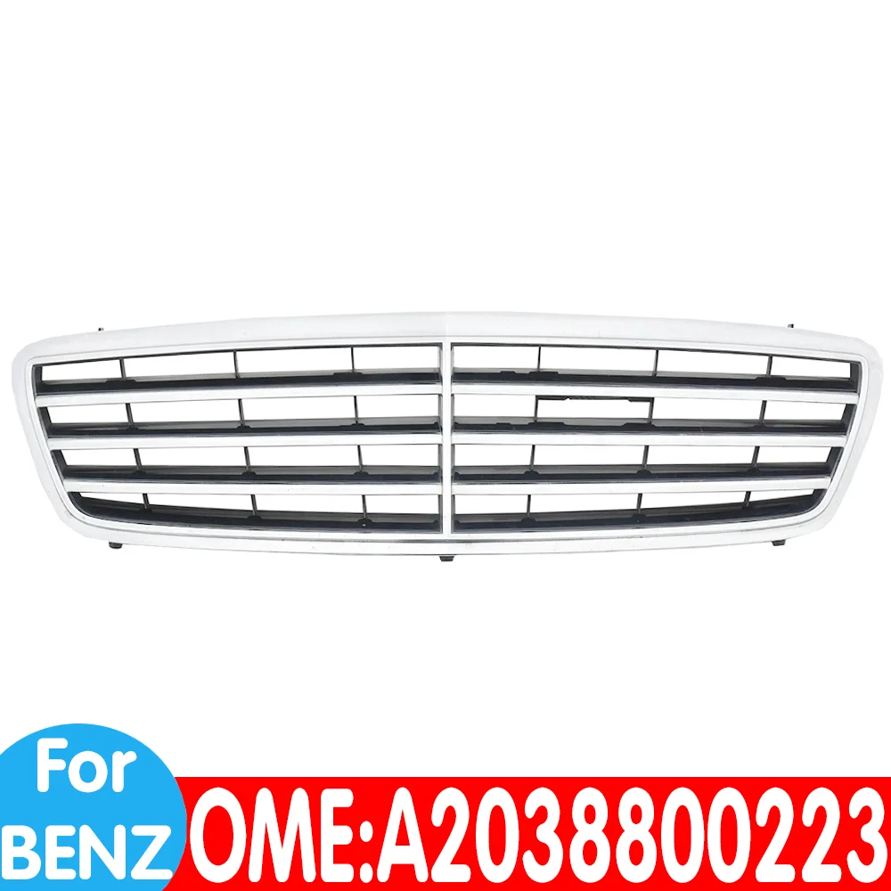 For Mercedes-Benz front bumper grille middle net grid base grills 2038800223 7246 W203 C200 C220 car Accessories