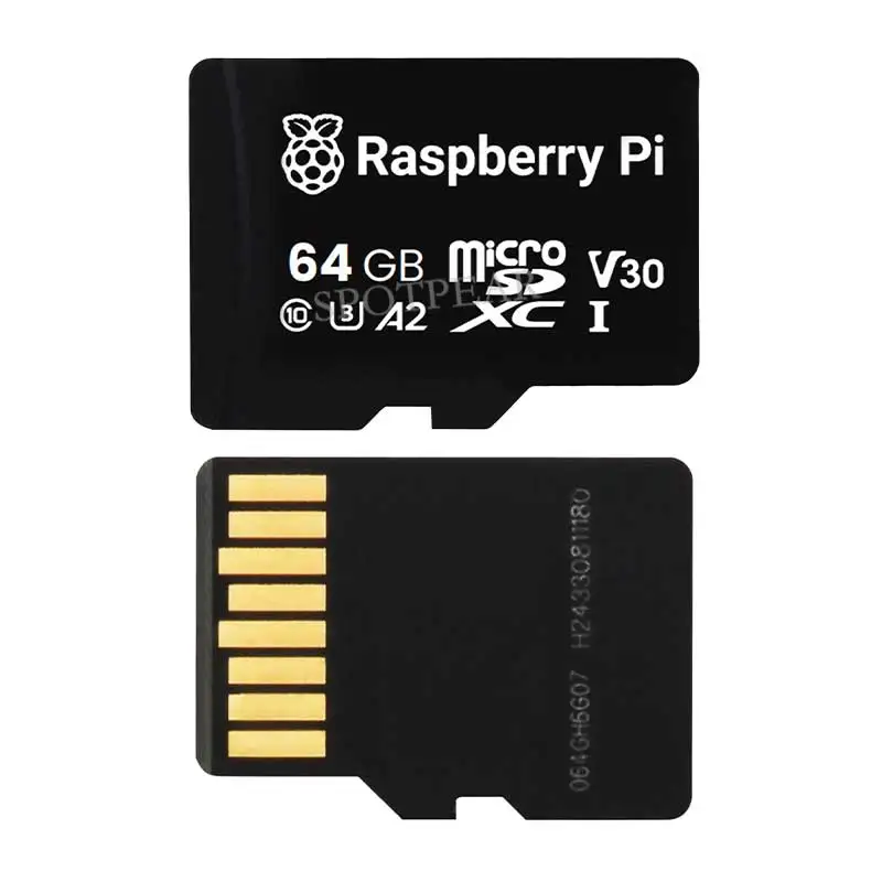 ราสเบอร์รี่ Pi อย่างเป็นทางการ SD TF การ์ด 32GB/64GB ออกแบบโดยราสเบอร์รี่ Pi ความเร็วคลาส: C10, U3, V30, A2 สำหรับราสเบอร์รี่ Pi