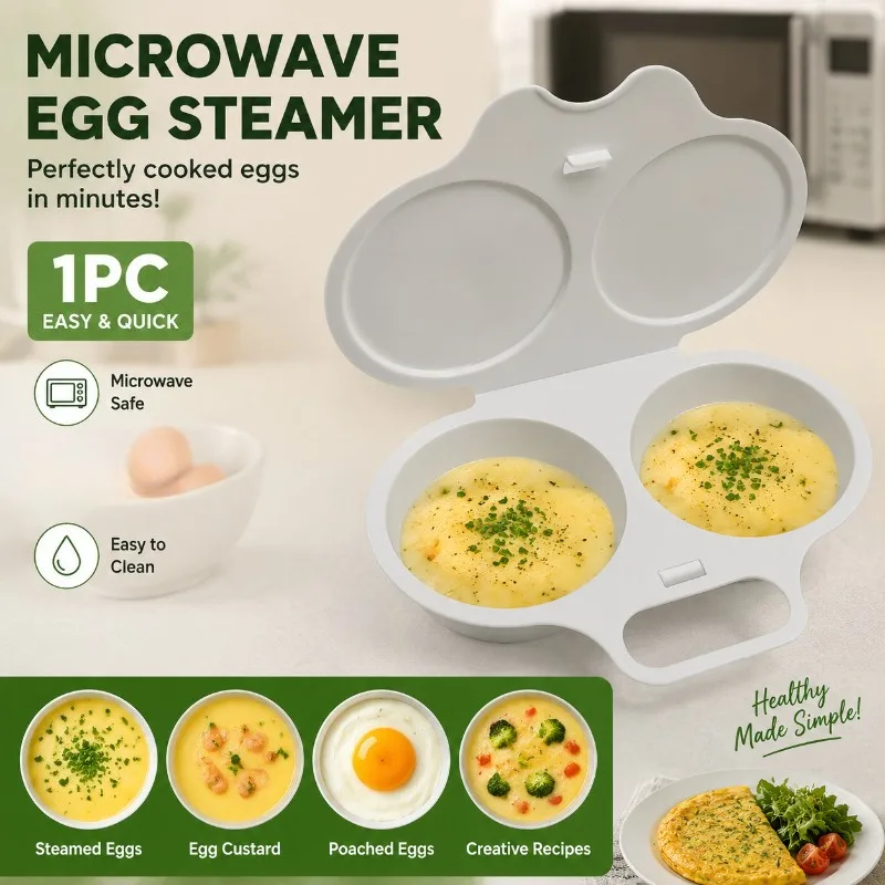 Microwave steamed egg box, for making breakfast, bento, lunch, kitchen gadgets, back to school season, Christmas gifts
