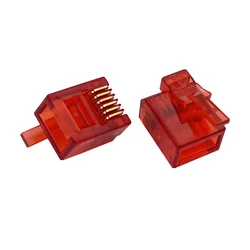 100PCS RJ12 Connector RJ11 6P6C Right Buckle Plug DIY For EV3 NXT Cable Modular Plug