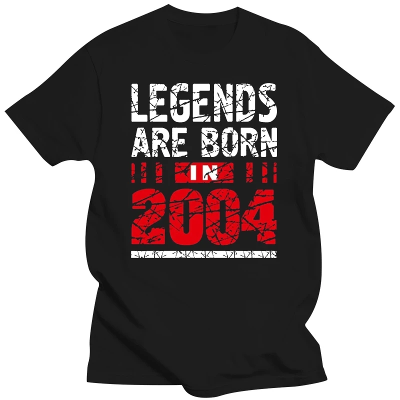 Custom Tshirt Man Casual Legends Are Born In 2004 T-Shirt For Men Formal Cotton Tee Shirt Humour Summer Plus Size Top Quality