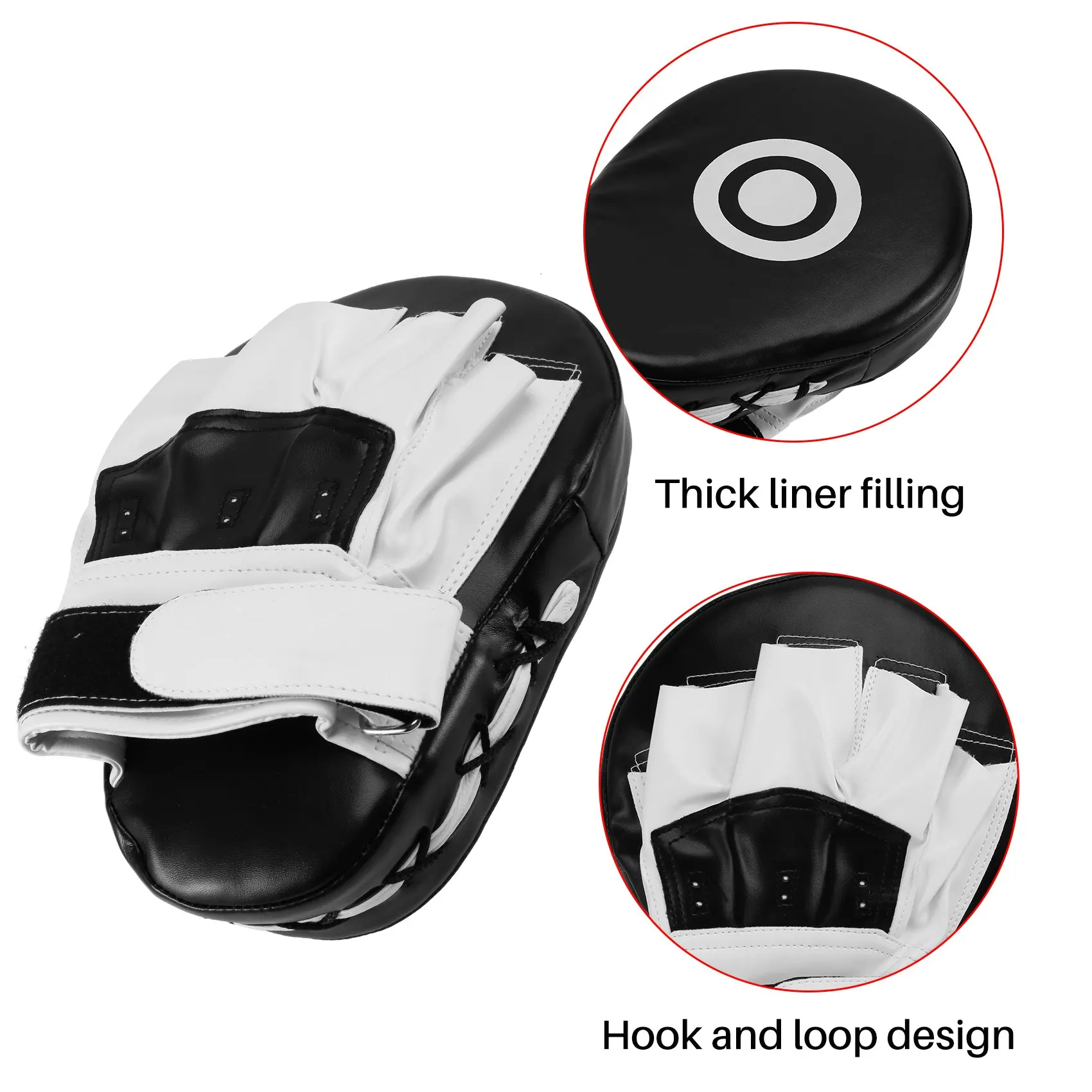 ABME New Boxing Leather Punch Focus Mitts,Target Training Hand Pads for Karate, Muay Thai Kick, Sparring, Dojo, Martial Arts