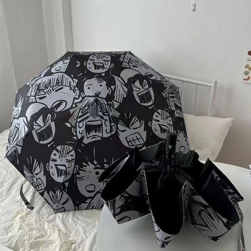 Demon Slayer Kamado Tanjirou Sunumbrella Folding UV Protection Sunshade Umbrella Protable Manual Automatic Capsule Umbrellas