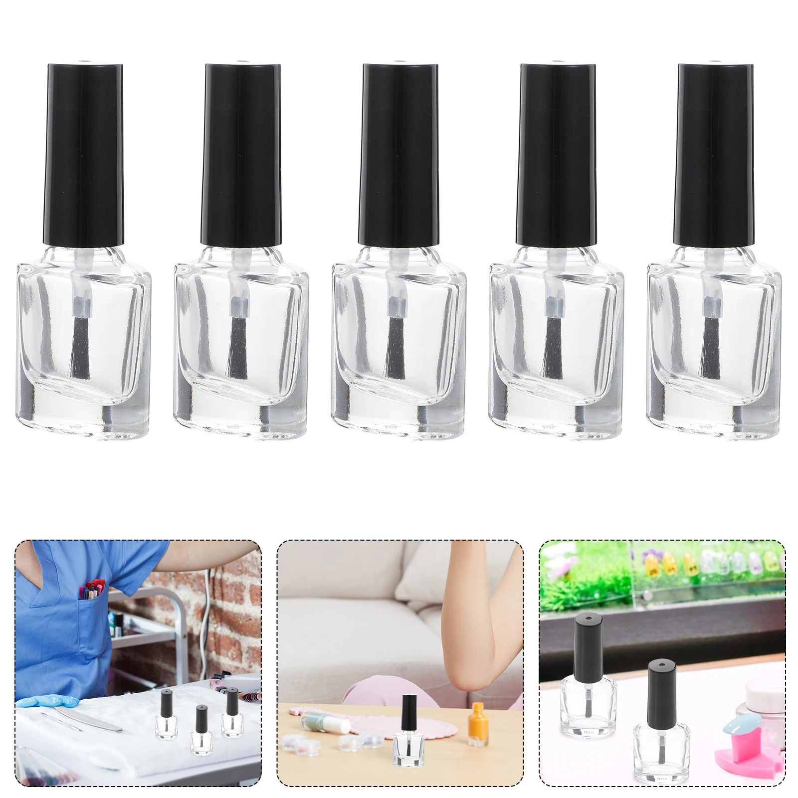 Botellas de Gel para uñas de 20 piezas, envases vacíos de esmalte de uñas de 10Ml, diseño portátil a prueba de fugas para almacenamiento de solventes de aceite líquido, elegante