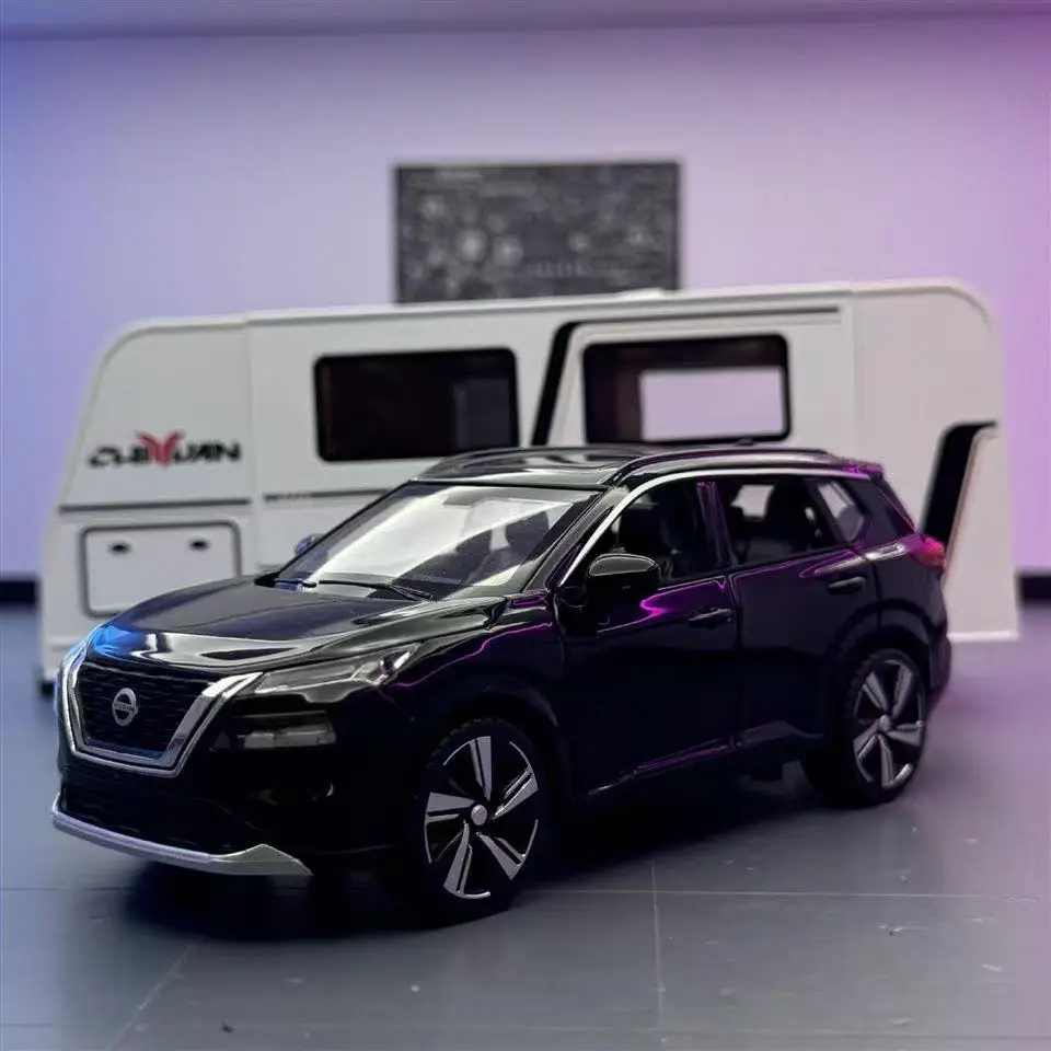 

Simulation 1:32 Nissan Qashqai Alloy Trailer Hanging RV Model Ornament Children's Toy Gift