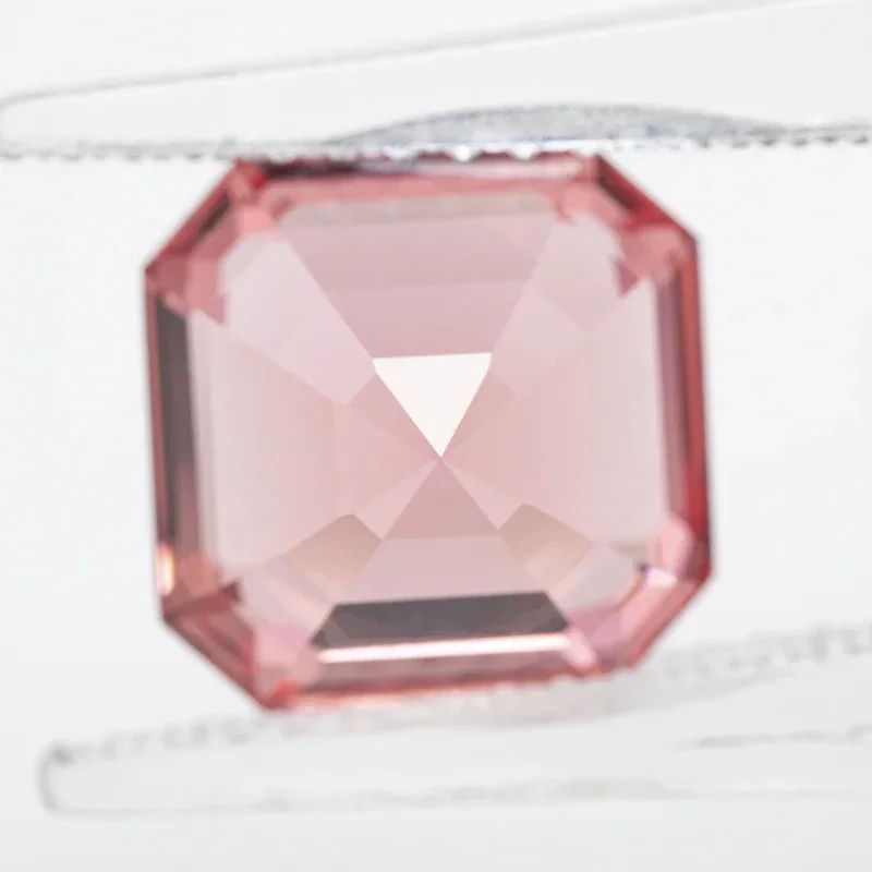 Lab Grown Padparadscha Square Asscher Cut Red Lotus Color VVS1 Charms DIY Jewelry Making Materials Selectable AGL Certificate