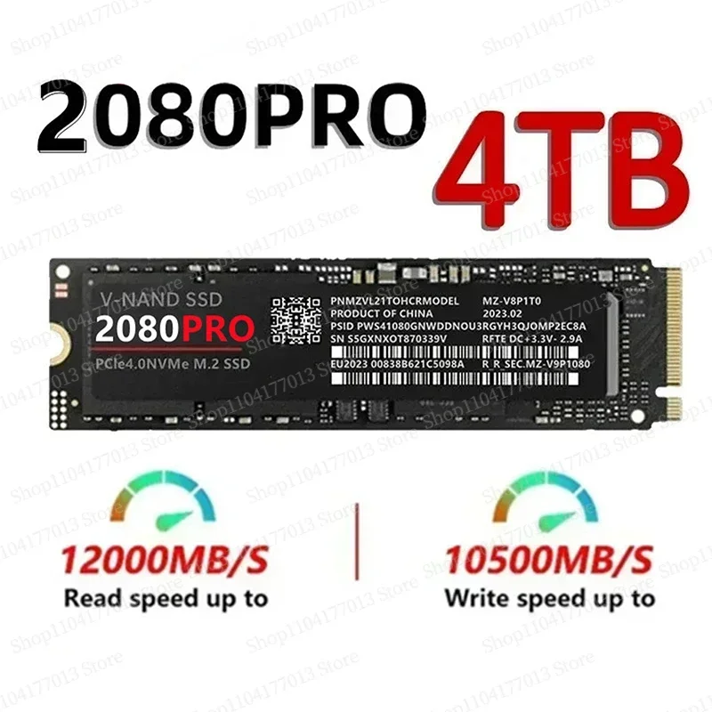 2025 Ssd Solid State 2080pro Hard Drive Naff M.2 Ssd Nvme PCIE 4.0 Max Read 12000 Mb/s Gaming Internal Hard Disk For Pc Laptop