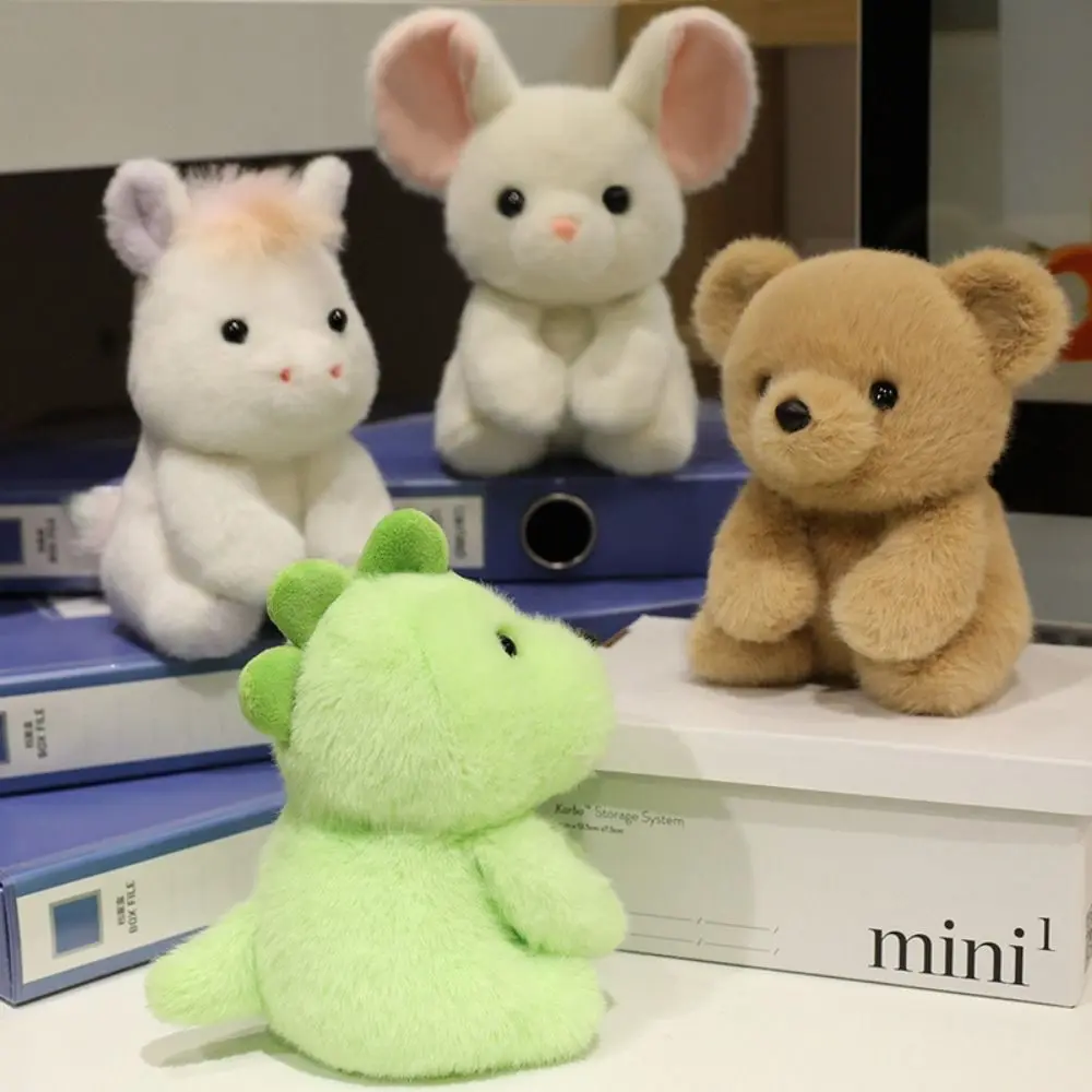 Creatieve PP-katoen Dinosaurus Fluffy Collection Desktop Buddy Mouse Paard Koe Knuffelkussen Kinderdag