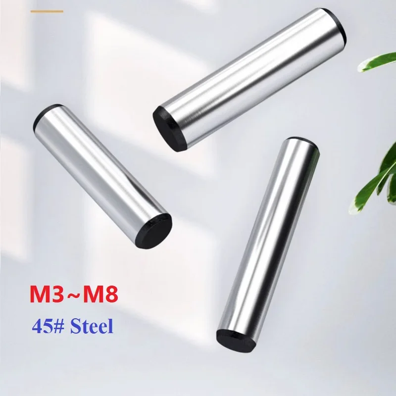 دبابيس وتد أسطوانية صلبة 45 # الصلب عالية القوة كوينش تصلب الصلب المعادن الثابتة الموازية دبوس M3 M4 M5 M6 M8 #1