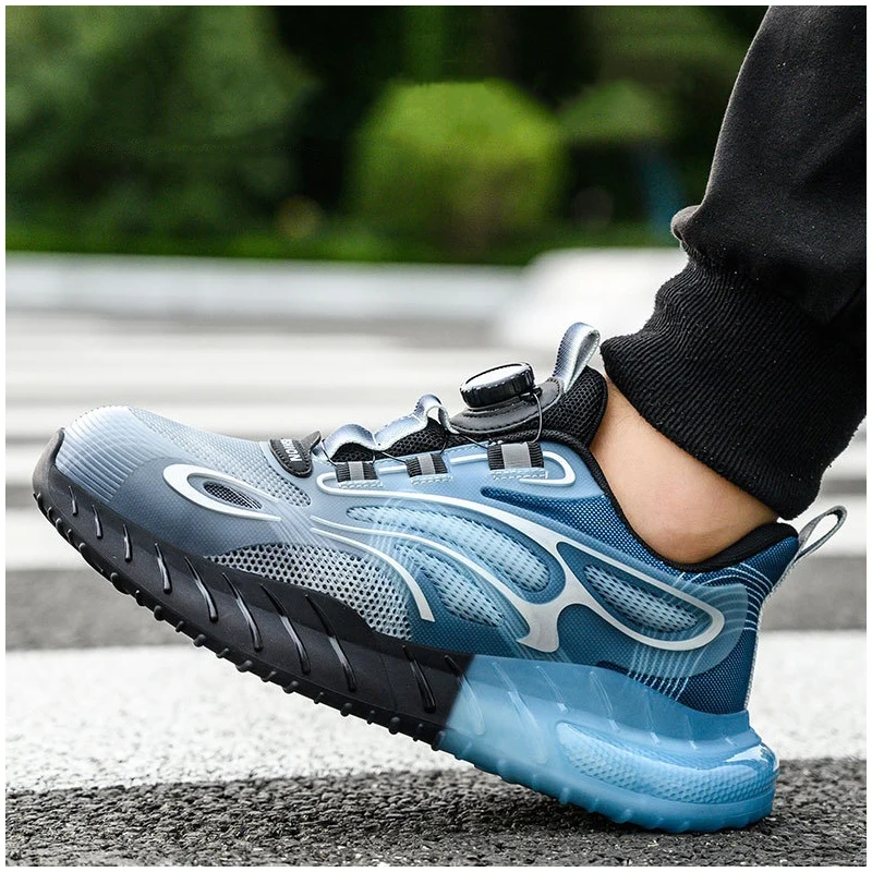 

Мужская мода, стальные носки, рабочая защитная обувь, защитные ботинки для рабочих на открытом воздухе, летние безопасные кроссовки, защитная обувь