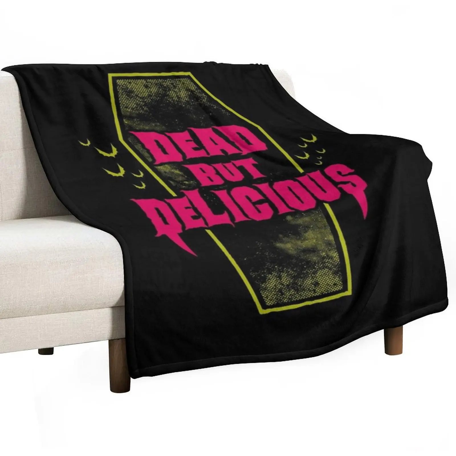 

Dead but Delicious - Funny Goth Vampire Quote Throw Blanket Bed covers Hair Flannel Fabric decorative Blankets