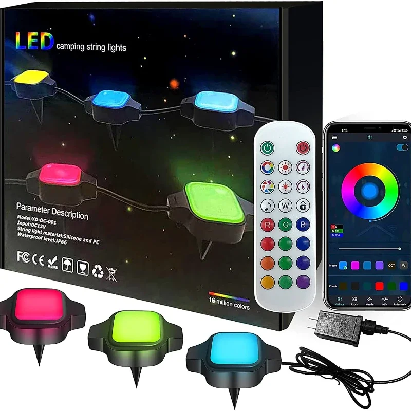 Outdoor waterproof buried light Bluetooth APP music magic lawn light string garden atmosphere light