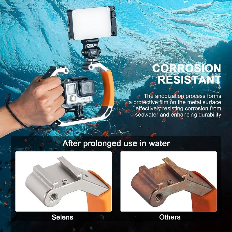 Selens Waterproof Diving Rig Handheld Video Dive Light Stabilizer Tray For Gopro Sport Camera Bracket Photography Accessories