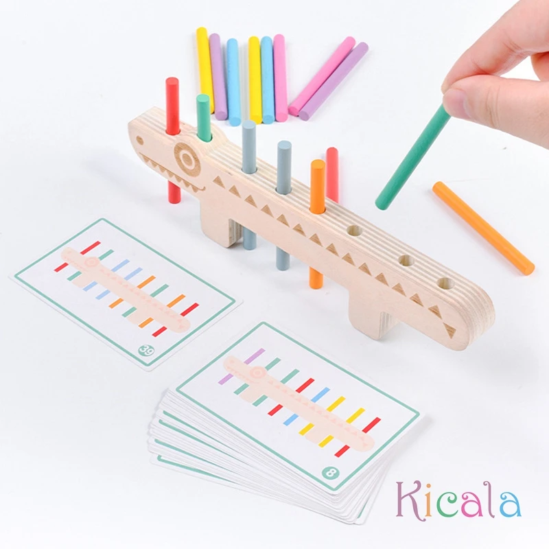 Jeu de société en bois Montessori pour enfants, crocodile, document, anciers assressenti, cadeau d'apprentissage, jouets pour garçons et filles