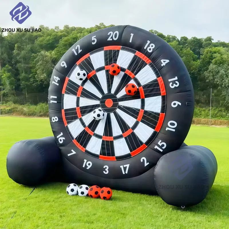 High Giant Outdoor Inflatable Football Dart Board with Football and Blower Sticky Kickball Sports Target Outdoor Sports Game
