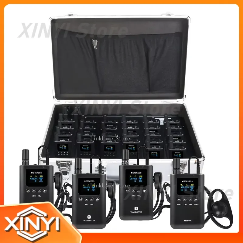 2.4GHz Wireless Three-Band Conference Full-Duplex Tour Guide System for Simultaneous Translation Communication for Three