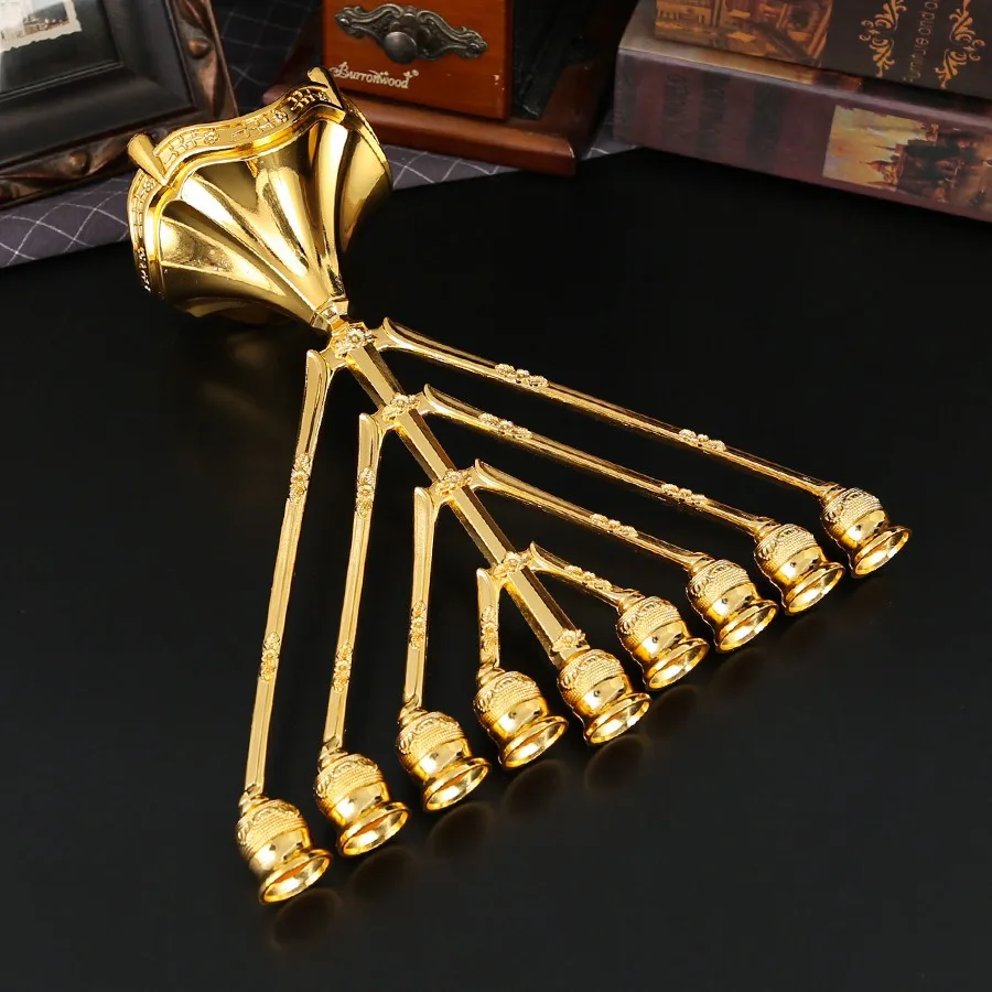 Metal Candelabrum with Nine Heads Desktop Decoration Elegant Home Decorative Accessories for Living Room Bedroom