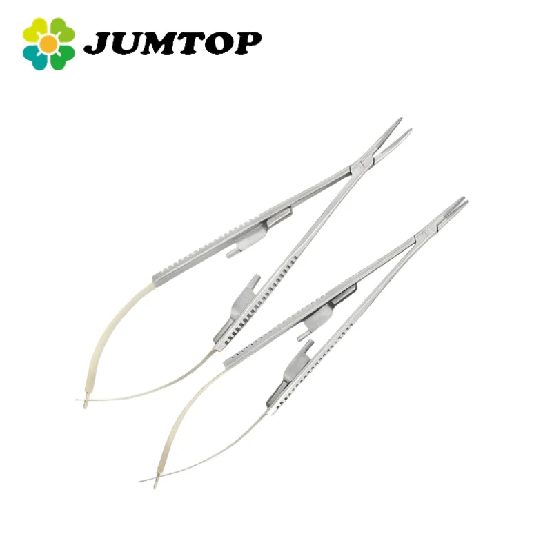

JUMTOP Dental Orthodontic Implant Castroviejo Needle Holders Straight/Curved Head Surgical Pliers Forcep Dentistry Tool
