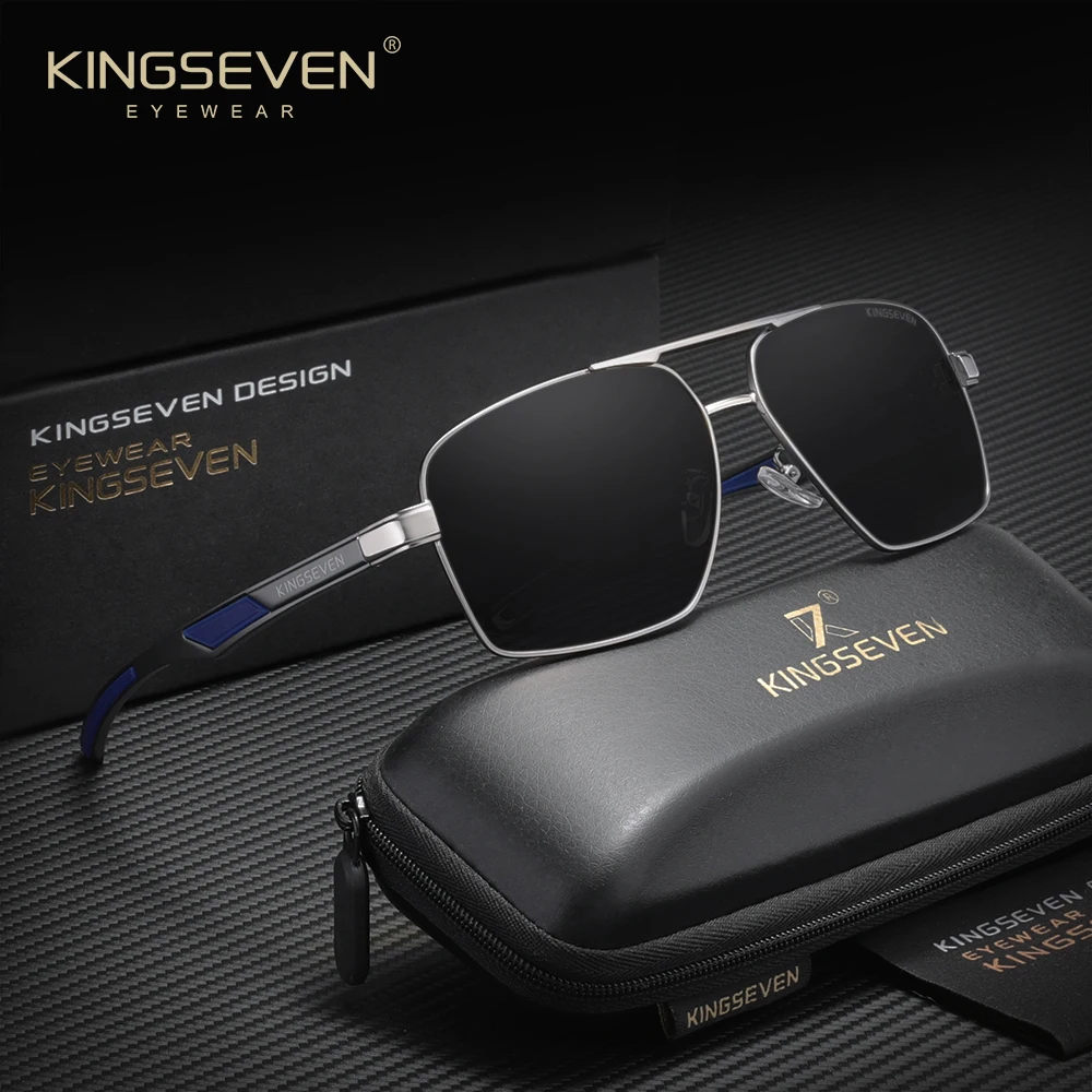 KINGSEVEN Large Frames Male's Sunglasses Driving Fashion Glasses Luxury Anti-glare Polarized UV400 Eyewear