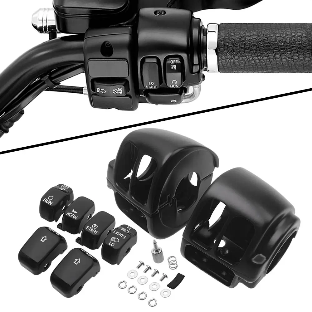 

Motorcycle Accessory Handlebar Switch Housings Controls Cover Black For Harley 2014-later XL 2012-2017 Dyna 2011-later Softail