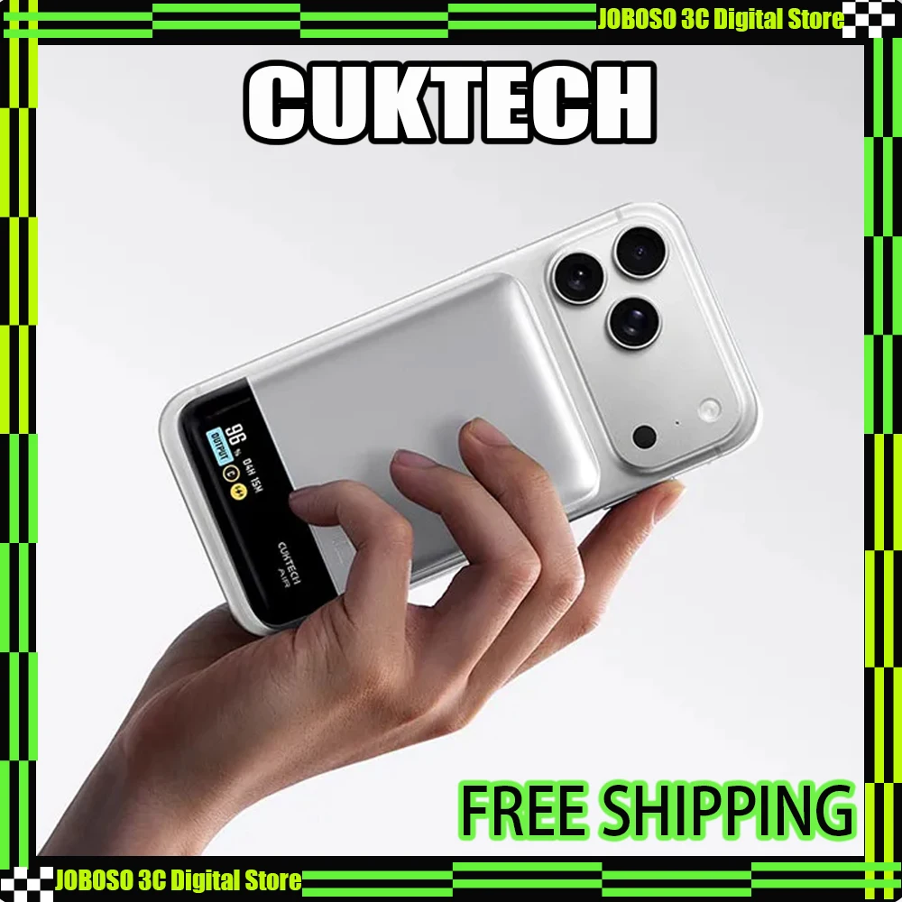 

Портативный магнитный Power Bank CUKTECH 10 с зарядным кабелем, быстрая зарядка 55 Вт макс., 10000 мАч, с цветным TFT-экраном, идеально для подарка