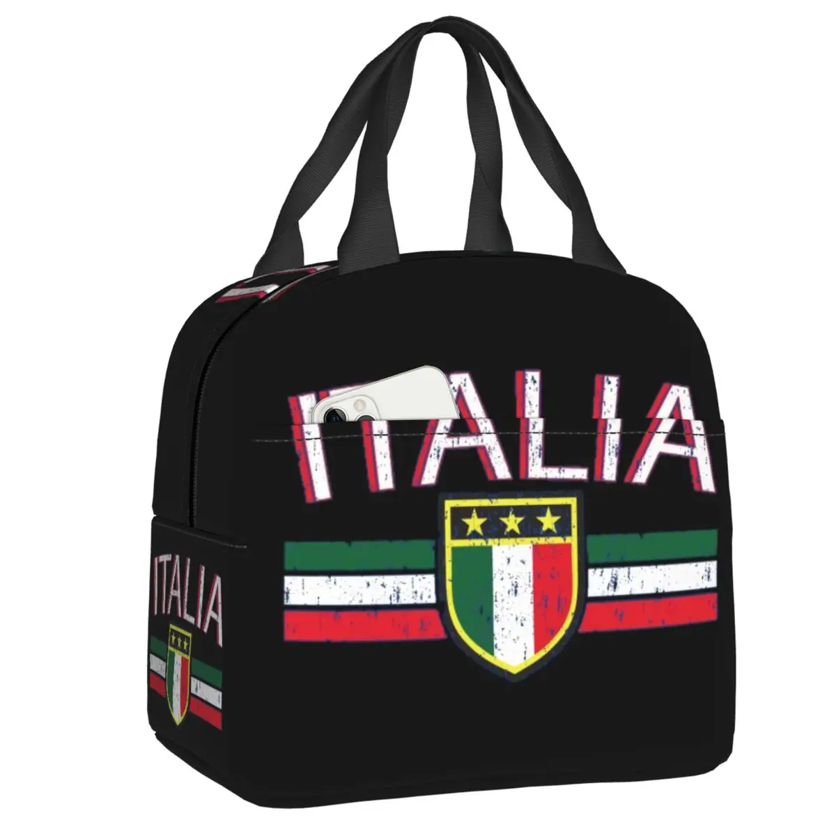 

Custom Italy Italian Flag Thermal Insulated Lunch Bags Women Resuable Lunch Tote for School Multifunction Food Box