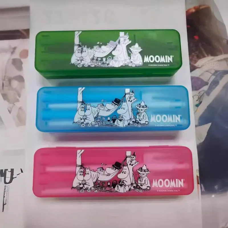 

Kawaii Anime Moomins Series Foldable Cutlery Cartoon Character Cute Creativity Printing Portable Cutlery Set Household Goods