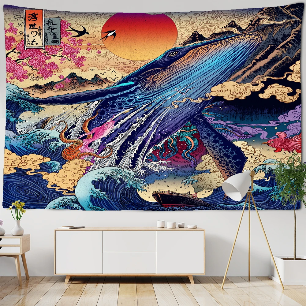 Japanese beach scenery tapestry bedroom home decoration mattress Bohemian decoration wall decoration beach mat