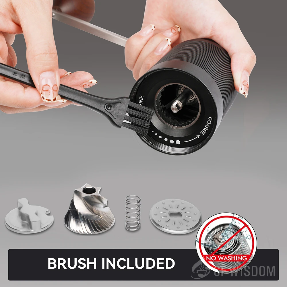 مطحنة القهوة الكهربائية CF WISDOM مع ميزة الذاكرة، غطاء مقاوم للغبار، محرك عالي السرعة، شحن USB لاستخدام تخمير المطبخ والسفر #6