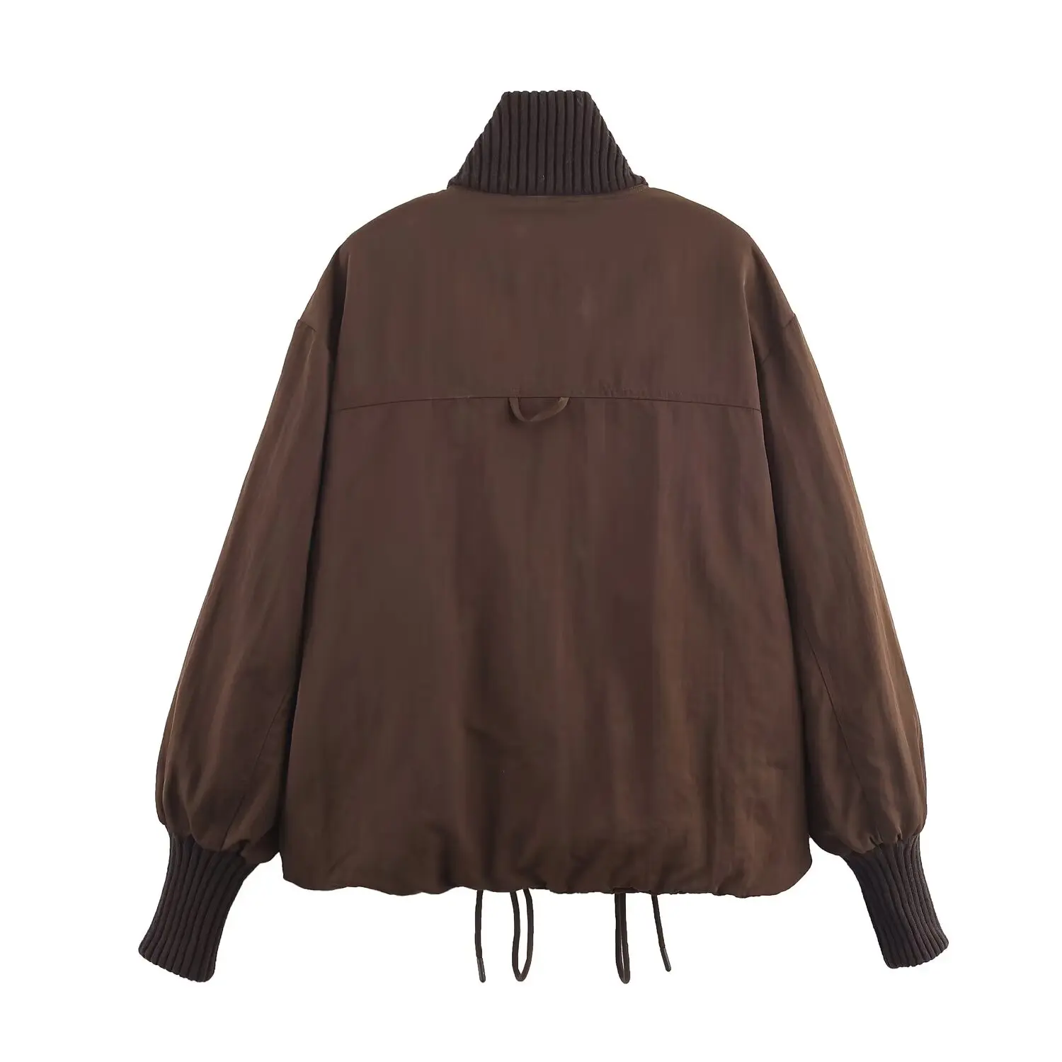 BSAY dame chaud marron rembourrage veste 2025 automne hiver nouveau col montant ample chic femme décontracté manteaux de rue