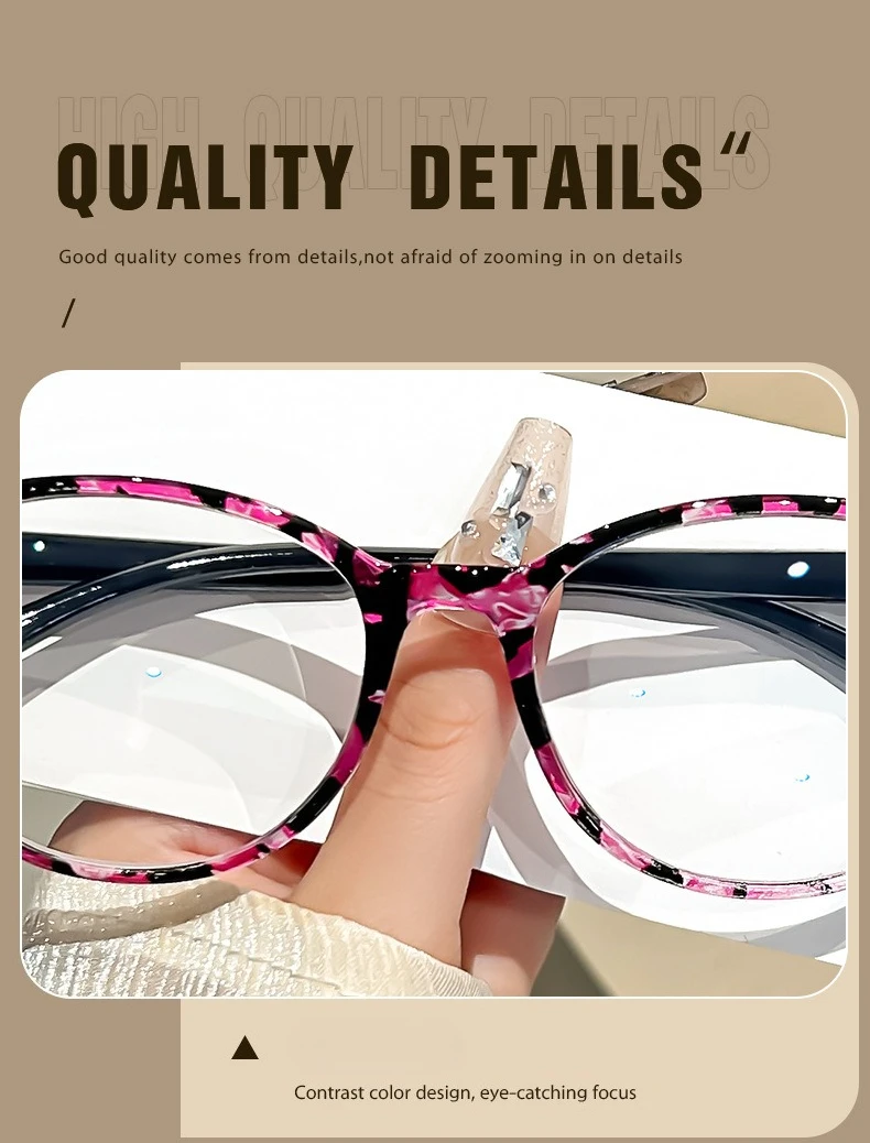 Modische bedruckte Lesebrille, Anti-Blaulicht-Brille für Menschen mittleren Alters und ältere Menschen, Retro-Lesebrille für Frauen – Detail 3
