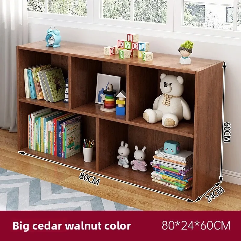 Floor Standing Bookshelf Storage Cabinet for Living Room Bay Window Grid Bookcase Multi-tier Shelf Organizer in White Black Espr