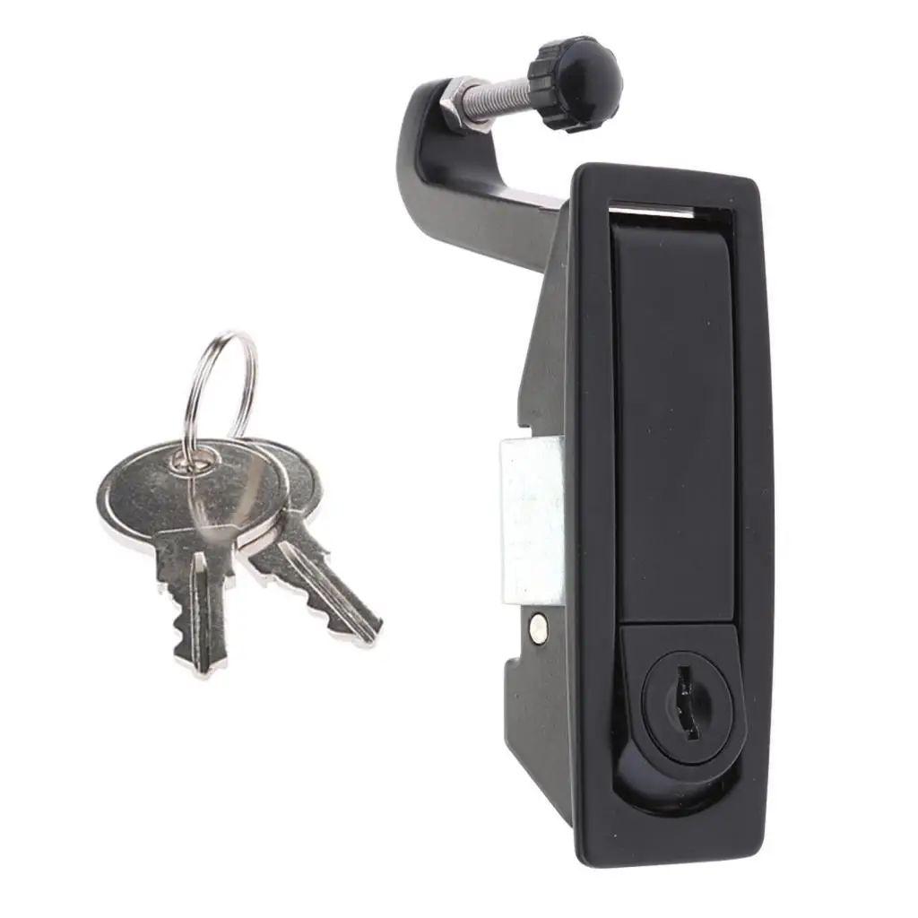 RV Paddle Deadbolt Compression Latch Replacement Black Zinc Alloy Lock for Motorhome Trailer Cabinet