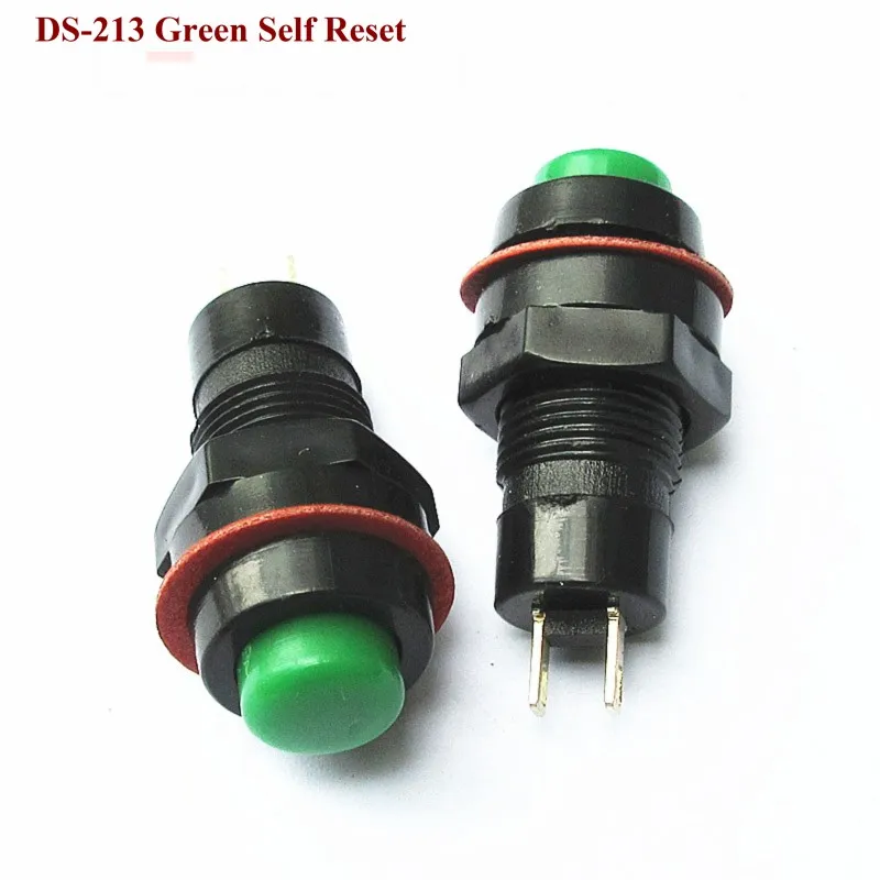 10 Stück DS-211/213 runde Drucktaster, mit Verriegelungs- und Selbstverriegelungsfunktion, ohne Verriegelung, selbst zurückstellender kleiner Drucktaster, Lochdurchmesser 10 mm. – Detail 4