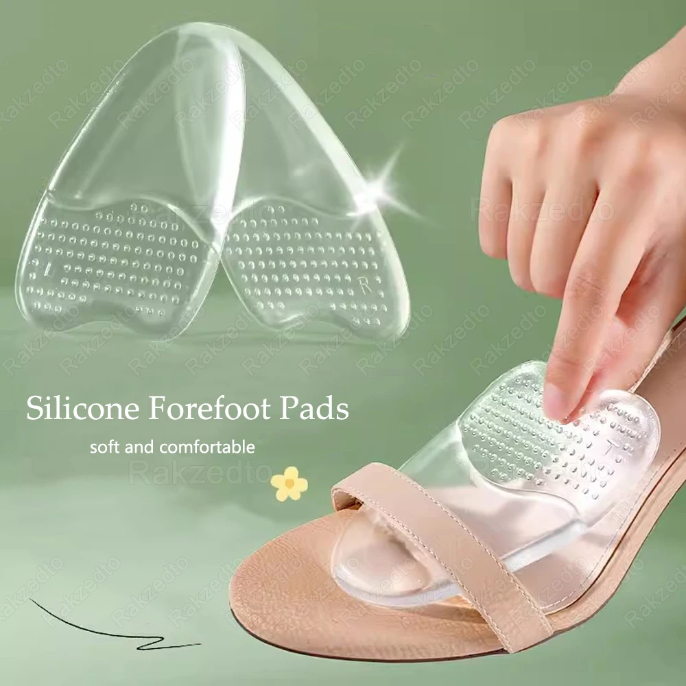 Coussinets de coussin d’avant-pied en silicone pour femmes Talons hauts chaussures antidérapantes Soulagement de la douleur du pied Coussinets métatarsiens Semelles de chaussures en gel pour sandales