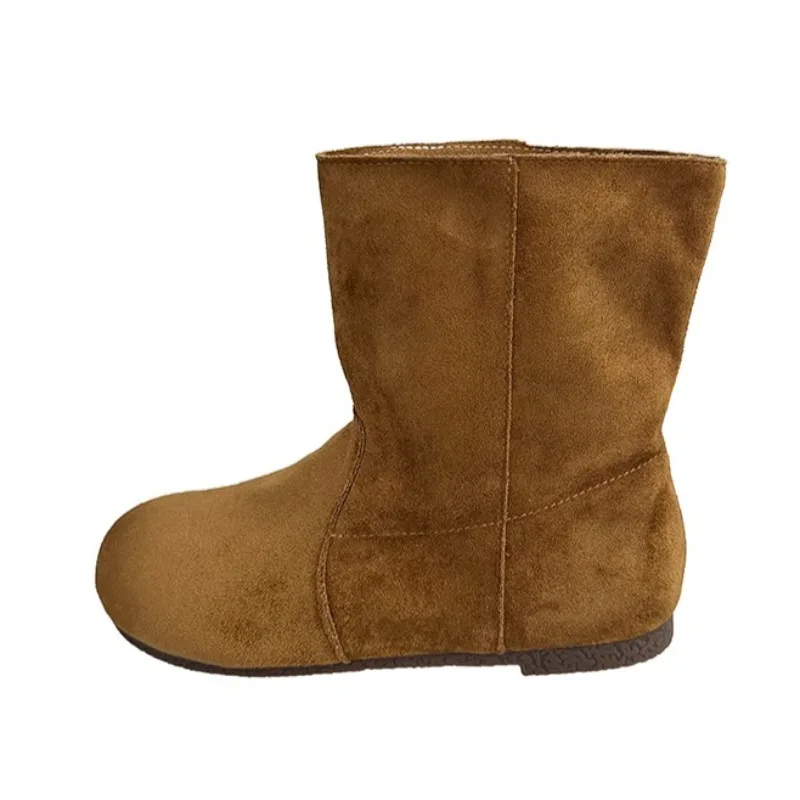 موضة الجلد المدبوغ النساء الشقق أحذية بوت قصيرة مصمم جديد 2025 أحذية الشتاء أنيقة حذاء من الجلد غير رسمي الكلاسيكية المشي Zapatos Mujer #6