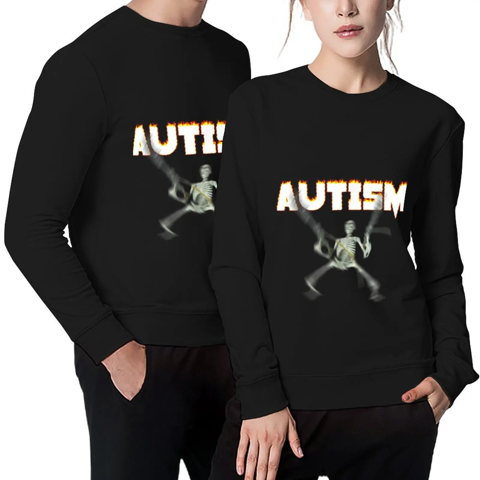 

Autism Skeleton Meme T-Shirt Pullover clothes for men men clothing mens clothes aesthetic clothing winter man sweatshirt