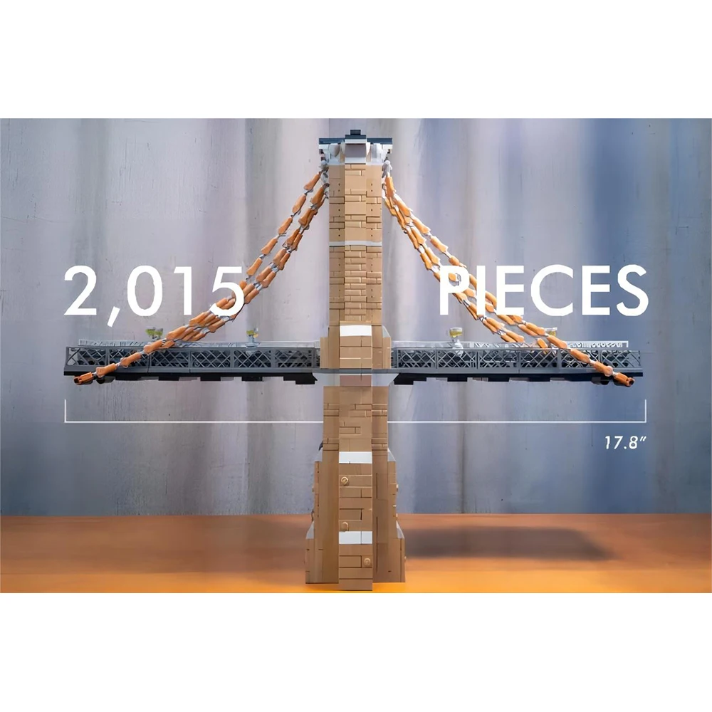 MOC Building Bricks of Brooklyn Bridge Technology, Modular Blocks, Popular Movie Model, Christmas Toys, DIY Sets, Gifts